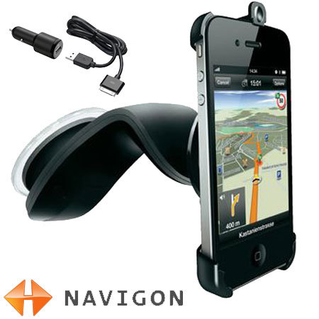 Tredje dommer Kilauea Mountain Navigon iPhone 4S / 4 Car Holder with Charger