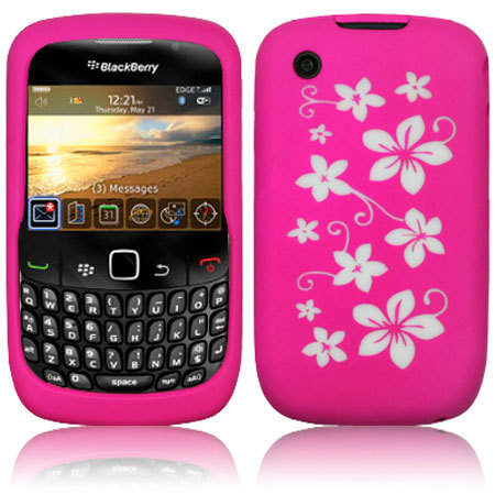 BlackBerry Curve Lasered Silicone Case - Pink / White