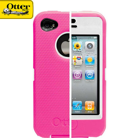 Coque iPhone 4 OtterBox Defender Serie Hybride - Rose et Blanche