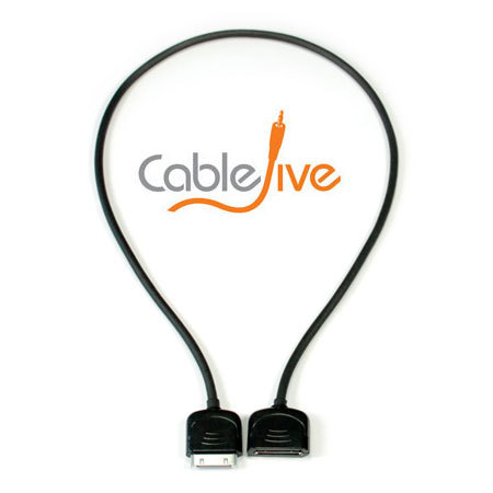 CableJive 30 Pin dockXtender voor iPhone, iPad, en iPod - Zwart - 60 cm