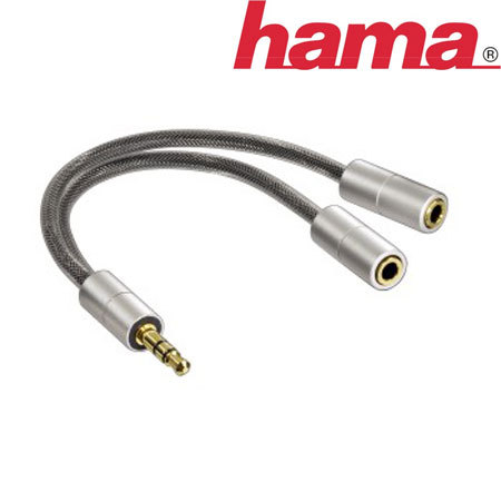Hama AluLine Compact 3.5mm Audio Jack Splitter Cable