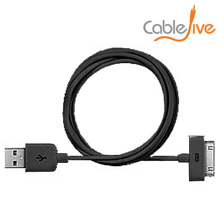 CableJive xlSync Extra Long 2M Dock Cable for Apple Devices - Black