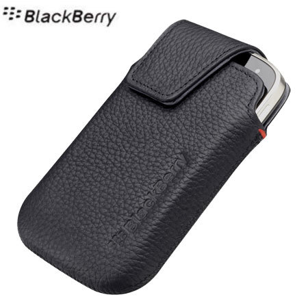 BlackBerry Bold 9900 Leather Swivel Holster - Pitch Black