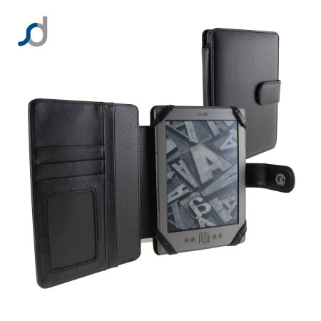 Leather Style Wallet Case for Kindle / Paperwhite / Touch  - Black