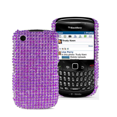 Diamante Back Cover for Blackberry Curve 8520 - Purple