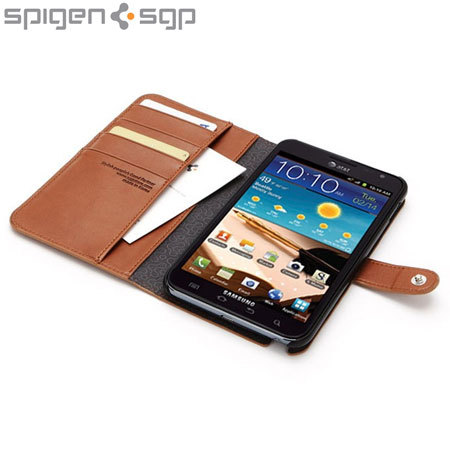 SGP Samsung Galaxy Note Wallet Case Valentinus Series - Brown