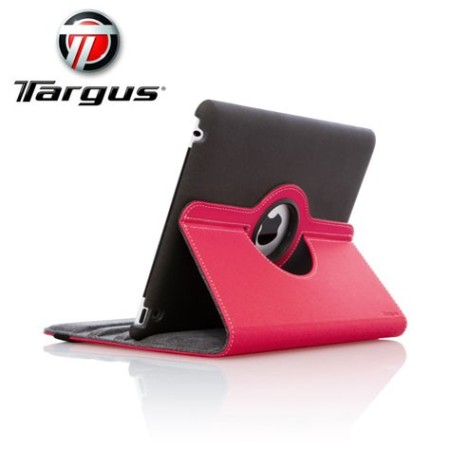 Funda rotatoria estilo cuero Targus para iPad 3 - Rosa / Negra