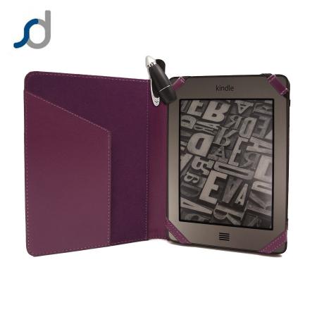 Housse Kindle Touch Leather Style and Light - Violet
