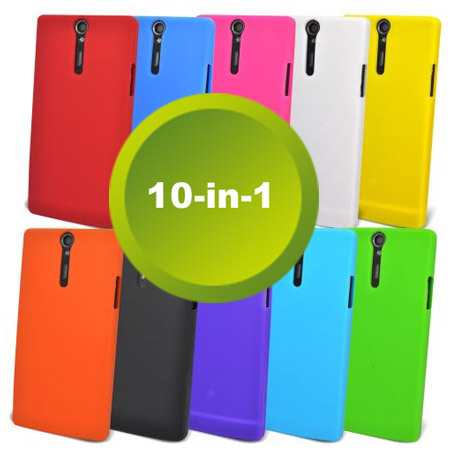 10-in-1 Silicone Case Pack for Sony Xperia S