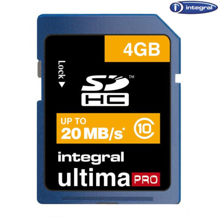 4GB Integral SDHC Card Class 10 - 20MB/s