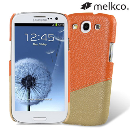 Melkco Premium Leather Back Cover for Galaxy S3 Orange Khaki