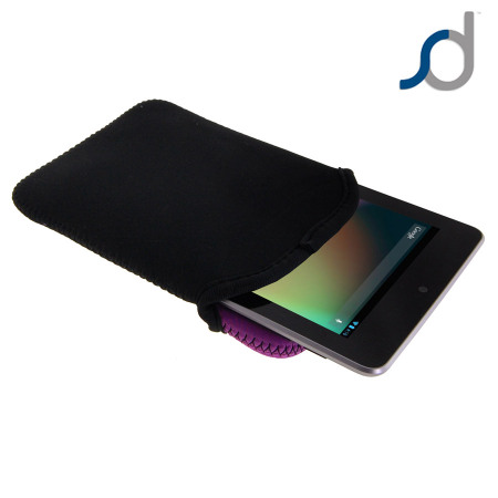 SD TabletWear Google Nexus 7 Slip Pouch - Black / Purple