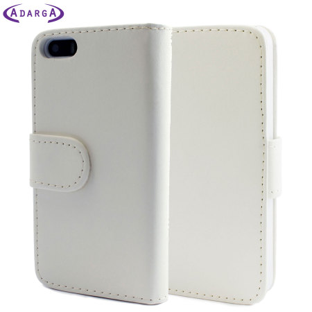 Adarga Leather Style iPhone 5S / 5 Wallet Case - White