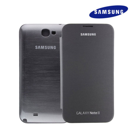 Genuine Samsung Galaxy Note 2 Flip Cover - Silver - EFC-1J9FSEGSTD