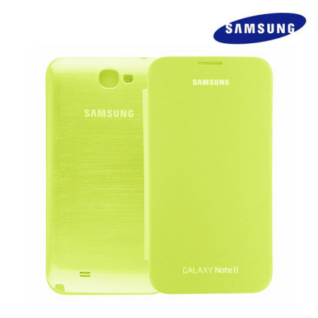 Genuine Samsung Galaxy Note 2 Flip Cover - Lime Green - EFC-1J9FLEGSTD