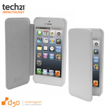 Coque iPhone 5S / 5 Tech21 Impact Snap avec rabat intégré - Blanche