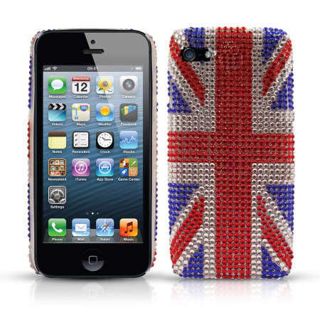 Funda  iPhone 5S / 5 trasera de diamante - Bandera Reino Unido