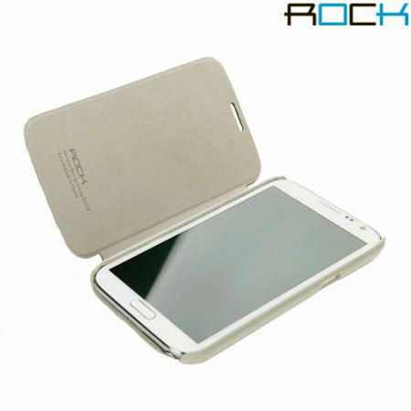 Rock Ultra Thin Leather Filp Galaxy Note 2 Tasche in Weiß