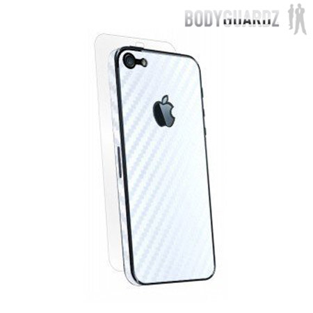 BodyGuardz Carbon Fibre Armor Skin voor iPhone 5S / 5 - Wit