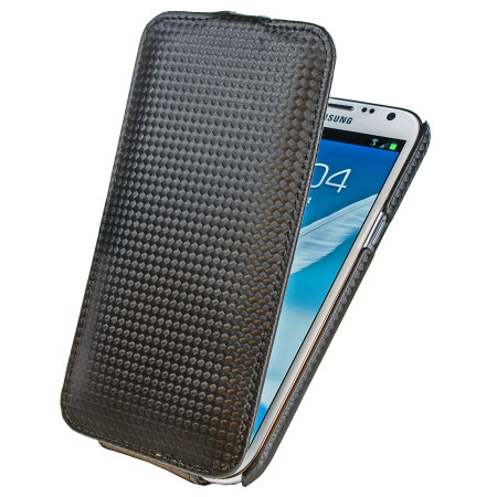 Slimline Carbon Fibre Style Flip Case for Samsung Galaxy Note 2