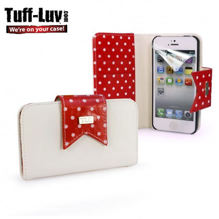 Tuff Luv Polka-Hot Case for iPhone 5S / 5 - Red/White