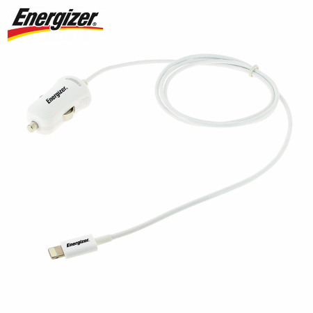 Energizer HighTech Apple Lightning Cable 2.1A Car Charger - White