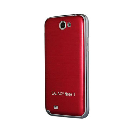 Cache Batterie en métal pour Samsung Galaxy Note 2 - Rouge