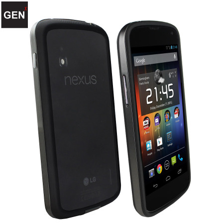 hoogtepunt Banket Bij GENx Hybrid Bumper Case for Google Nexus 4 - Black