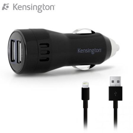 Kensington Powerbolt 3400 mA Dual Car Charger with Lightning Cable