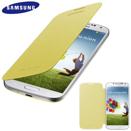 Genuine Samsung Galaxy S4 Flip Case Cover - Yellow