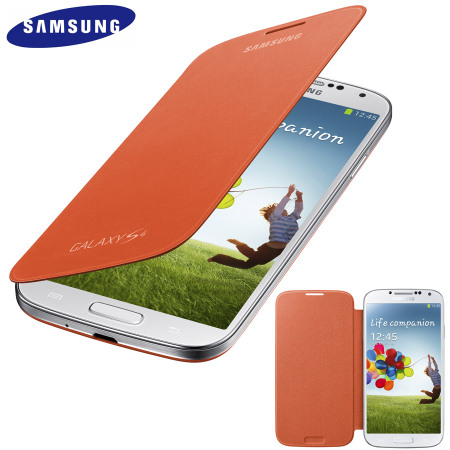 Funda Samsung Galaxy S4 con tapa Oficial - Naranja  - EF-FI950BBEGWW