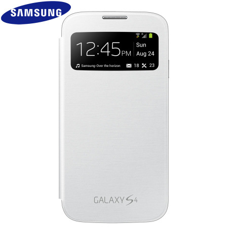 Genuine Samsung Galaxy S4 S-View Premium Cover Case - White