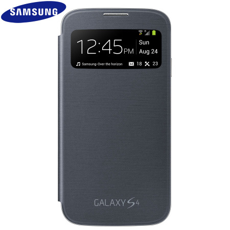 vanavond Bloeden T Genuine Samsung Galaxy S4 S-View Premium Cover Case - Black