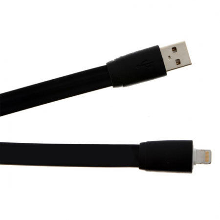 Cable Plano de 3 m Lightning a USB - Negro