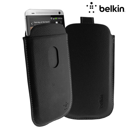 Belkin F8M573 Leather Style Pouch for HTC One - Black