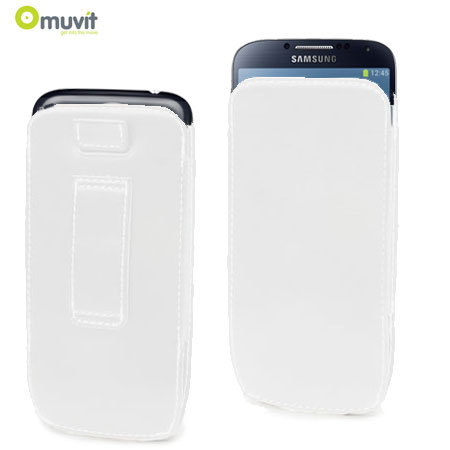 Muvit Samsung Galaxy S4 Faux-Leather Pouch - White