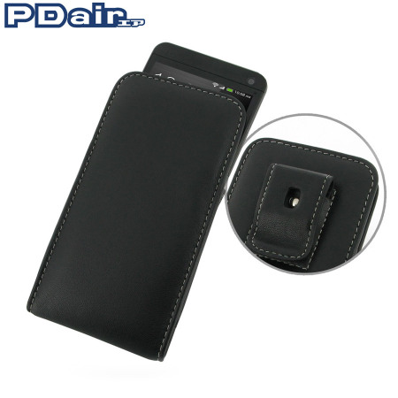PDair Vertical Leather Pouch Case with Belt Clip - HTC One