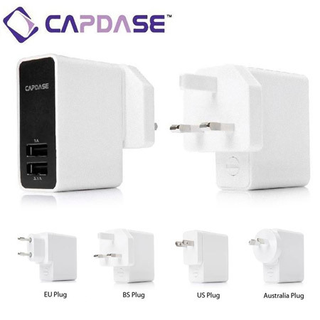 Capdase Dual USB Power Adapter weltweit 3,1 Amp - Weiß