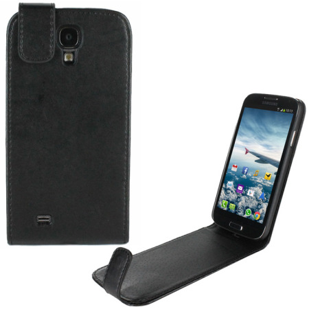 Leather Style Flip Case for Samsung Galaxy S4 -  Black