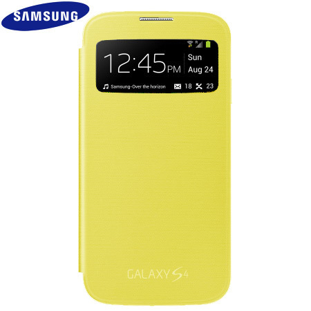 Official Samsung Galaxy S4 S-View Premium Cover Case - Yellow