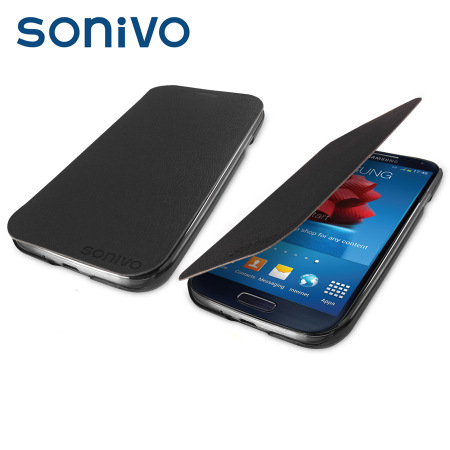  Sonivo Slim Wallet Case with Sensor for Samsung Galaxy S4 - Black