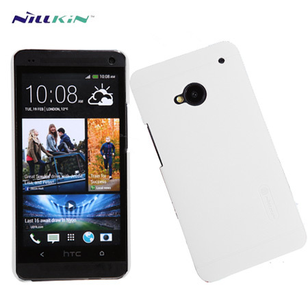 Nillkin Super Frosted Case For HTC One + Screen Protector - White