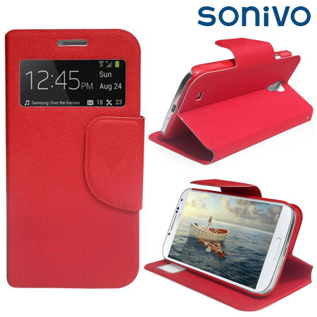 Sonivo Sneak Peak Flip Case for Samsung Galaxy S4 - Red