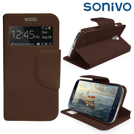 Sonivo Sneak Peak Flip Case for Samsung Galaxy S4 - Brown