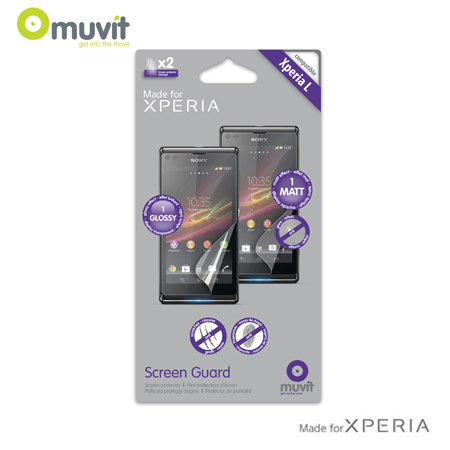 Muvit 2 Pack Matte & Glossy Screen Protector for Sony Xperia L