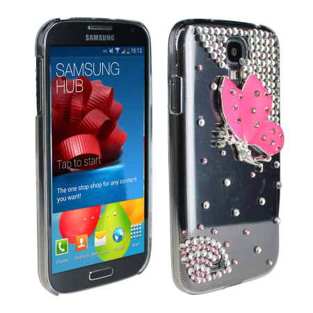 Diamante Butterfly Case for Samsung Galaxy S4 - Pink