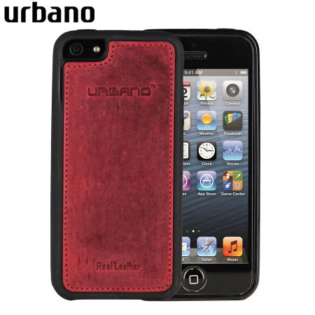 Urbano Genuine Leather Slim Case for iPhone 5 - Burgundy Vintage