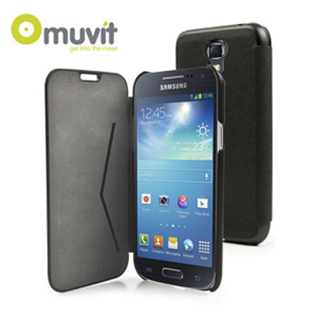 Muvit Samsung Galaxy S4 Mini Folio Case - Black Stone