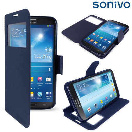 Sonivo Sneak Peek Flip Case for Samsung Galaxy Mega 6.3 - Blue