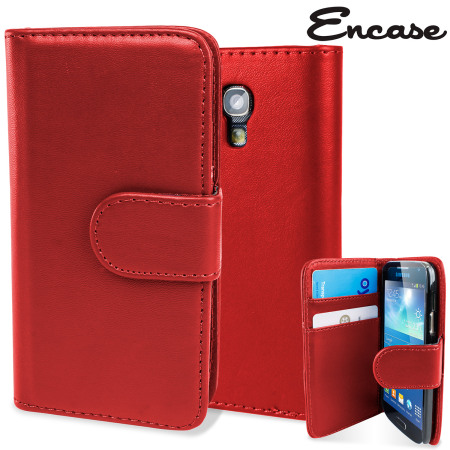 Galaxy S4 Mini Ledertasche Style Wallet in Rot